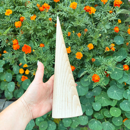 Large Beech Wood Cone 11.8 Inch Unfinished Wooden Form, Natural Carpathian Beech, DIY Craft Blank, Decor and Woodworking Supply
