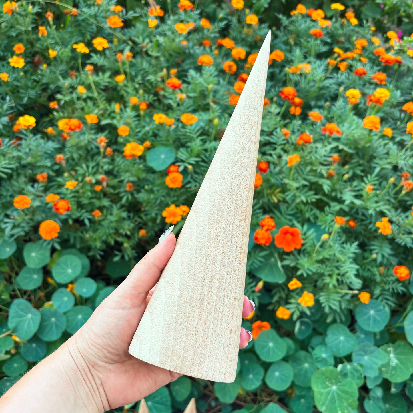 Large Beech Wood Cone 11.8 Inch Unfinished Wooden Form, Natural Carpathian Beech, DIY Craft Blank, Decor and Woodworking Supply