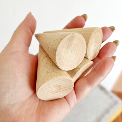 Large Wooden Cones 75x35 mm – Unfinished Beech Wood Craft Supplies, DIY Decor, Painting & Handmade Projects