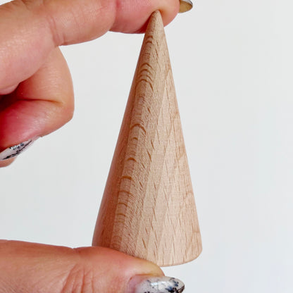 Large Wooden Cones 75x35 mm – Unfinished Beech Wood Craft Supplies, DIY Decor, Painting & Handmade Projects