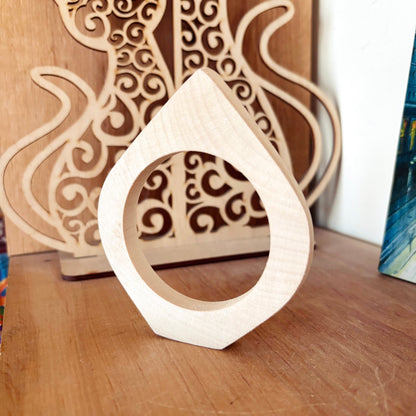 Unfinished Wooden Bangle Blank – Linden Wood Bracelet Base, 68mm Inner Diameter, DIY Cuff for Painting & Crafts - NE2