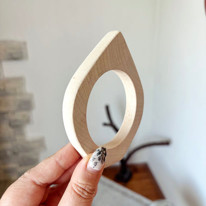 Unfinished Wooden Bangle Blank – Linden Wood Bracelet Base, 68mm Inner Diameter, DIY Cuff for Painting & Crafts - NE2