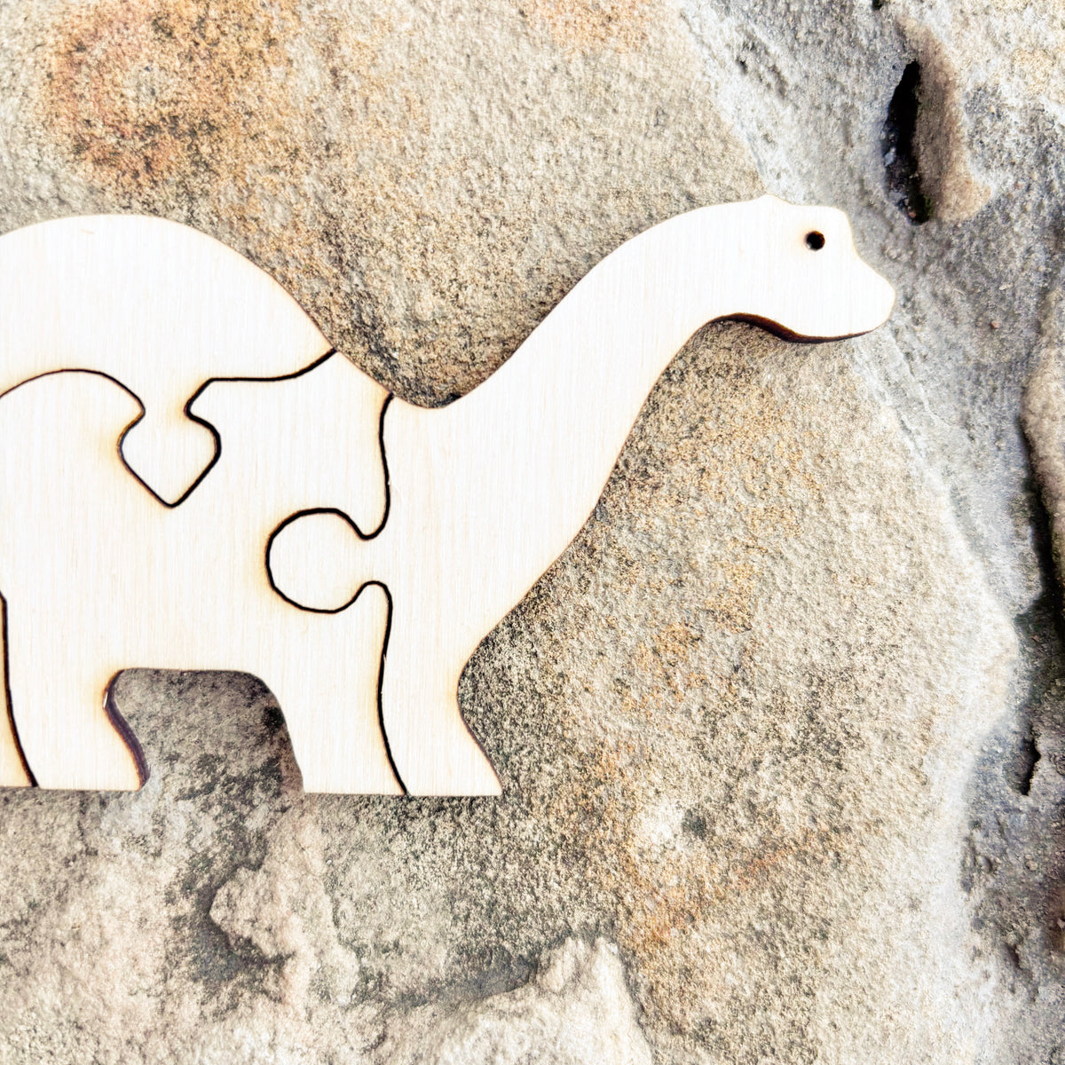 Unfinished Dinosaur Puzzle Blank – 4-Piece Wooden Dino Craft, 4mm Plywood, DIY Painting & Personalization