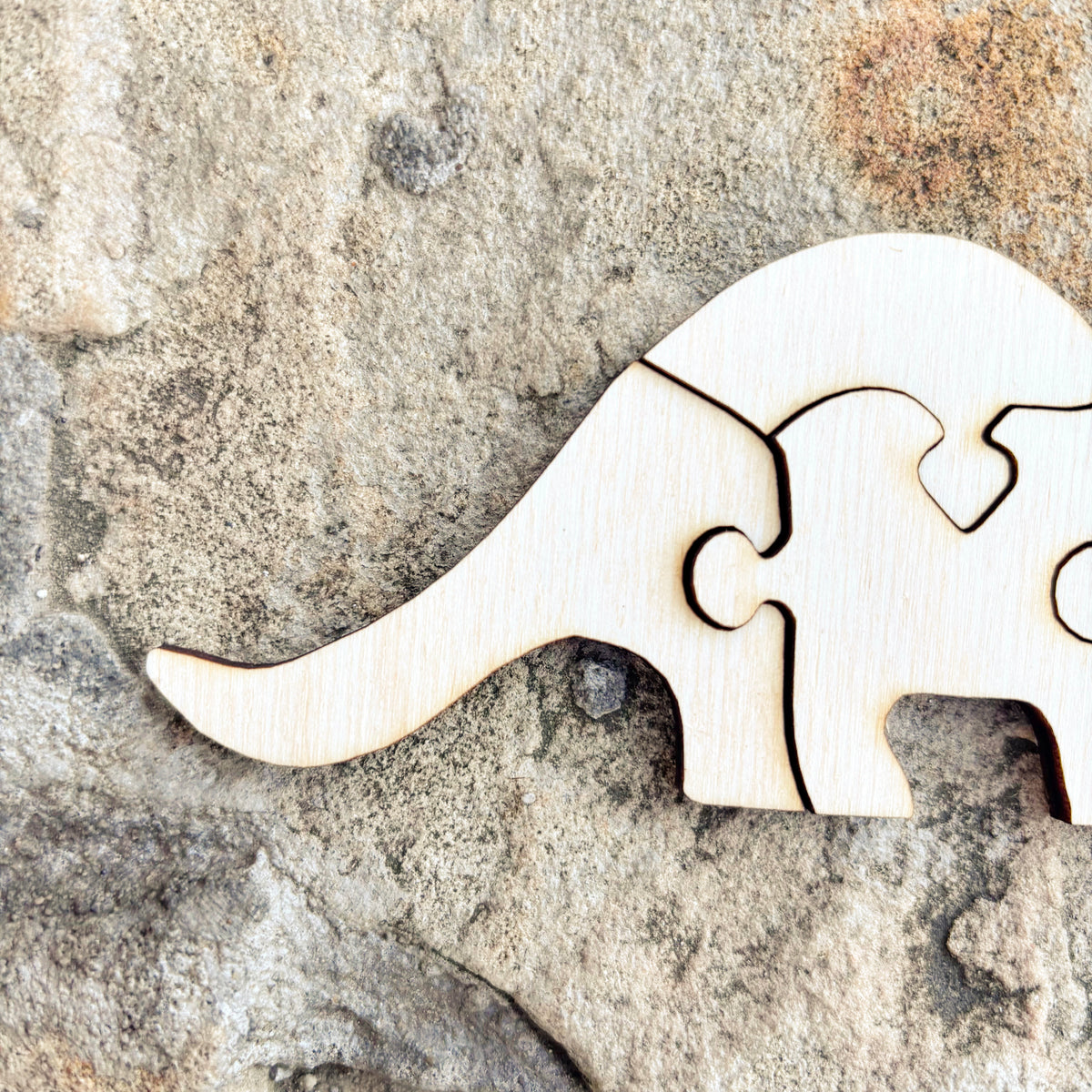 Unfinished Dinosaur Puzzle Blank – 4-Piece Wooden Dino Craft, 4mm Plywood, DIY Painting & Personalization