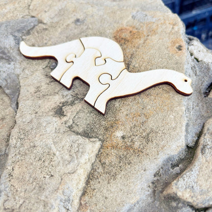 Unfinished Dinosaur Puzzle Blank – 4-Piece Wooden Dino Craft, 4mm Plywood, DIY Painting & Personalization