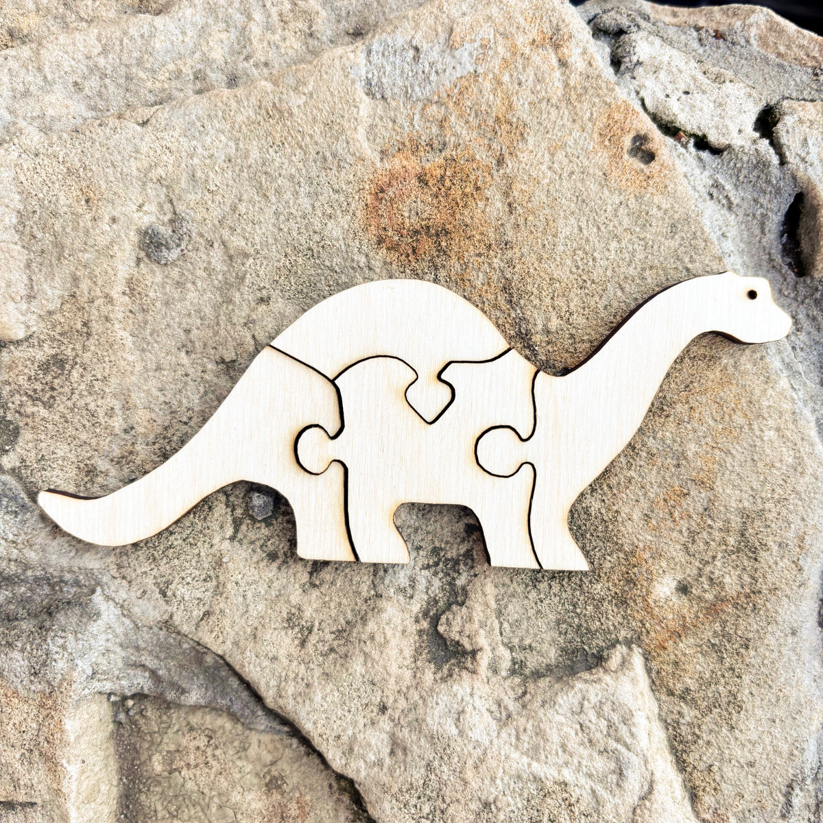 Unfinished Dinosaur Puzzle Blank – 4-Piece Wooden Dino Craft, 4mm Plywood, DIY Painting & Personalization