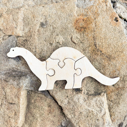 Unfinished Dinosaur Puzzle Blank – 4-Piece Wooden Dino Craft, 4mm Plywood, DIY Painting & Personalization