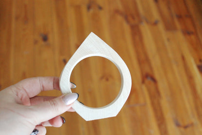 Unfinished Wooden Bangle Blank – Linden Wood Bracelet Base, 68mm Inner Diameter, DIY Cuff for Painting & Crafts - NE2