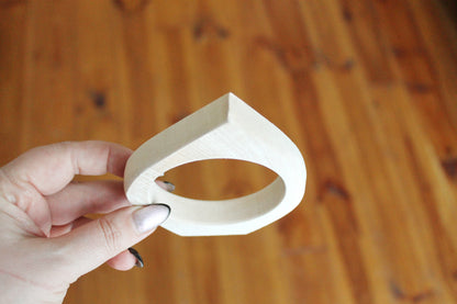 Unfinished Wooden Bangle Blank – Linden Wood Bracelet Base, 68mm Inner Diameter, DIY Cuff for Painting & Crafts - NE2