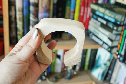 30 mm Wooden cuff unfinished square with break - natural eco friendly