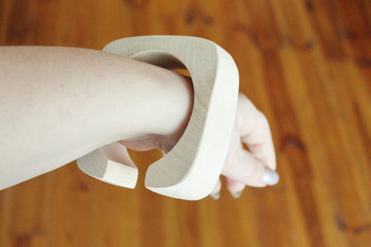 30 mm Wooden cuff unfinished square with break - natural eco friendly