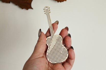 Guitar - Cross stitch pendant blank - blanks Wood Needlecraft Pendant - 120 mm