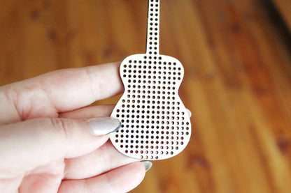 Guitar - Cross stitch pendant blank - blanks Wood Needlecraft Pendant - 120 mm