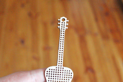 Guitar - Cross stitch pendant blank - blanks Wood Needlecraft Pendant - 120 mm