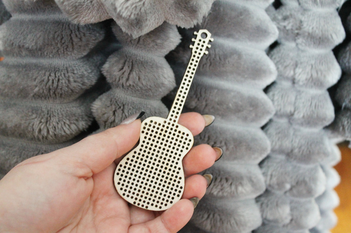 Guitar - Cross stitch pendant blank - blanks Wood Needlecraft Pendant - 120 mm