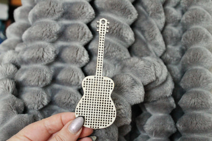 Guitar - Cross stitch pendant blank - blanks Wood Needlecraft Pendant - 120 mm