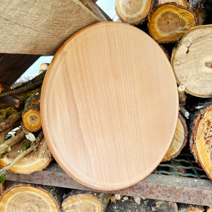 Unfinished Beech Wood Pizza Board 30 cm – Round Serving Platter with Raised Rim, Natural Wooden Kitchen Board