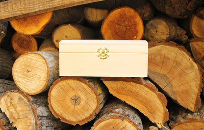 Wooden box - rounded lid - unfinished wooden box - 210 mm - 8.3 inch - with lid on hinges and lock - birch wood