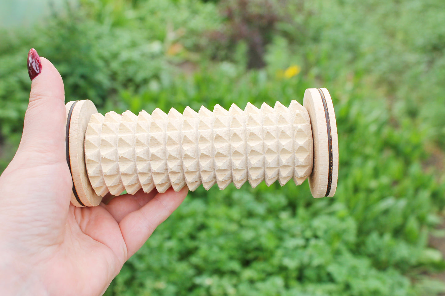 Handmade Beech Wood Massager Roller – Full Body Acupressure Tool – Natural Wellness Gift or DIY Supply