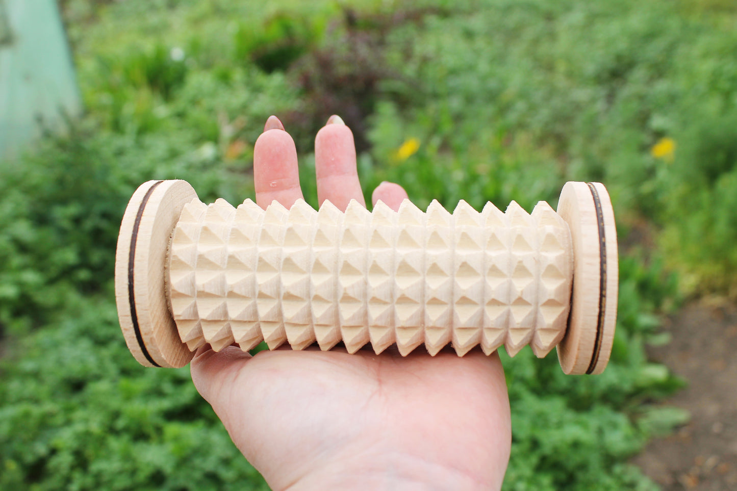 Handmade Beech Wood Massager Roller – Full Body Acupressure Tool – Natural Wellness Gift or DIY Supply