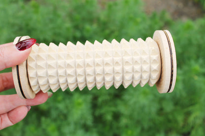 Handmade Beech Wood Massager Roller – Full Body Acupressure Tool – Natural Wellness Gift or DIY Supply