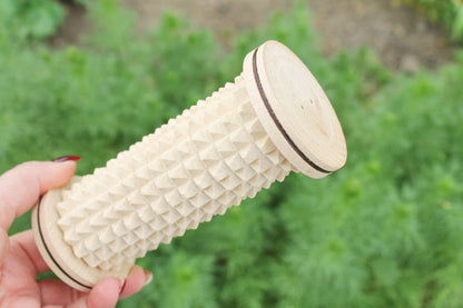 Handmade Beech Wood Massager Roller – Full Body Acupressure Tool – Natural Wellness Gift or DIY Supply