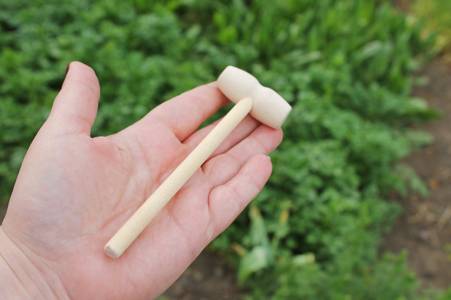 Mini Wooden Toy Hammer – Handmade Birch & Beech – Montessori Tool for Kids – Pretend Play Mallet – 140x45mm - handmade natural wood supply