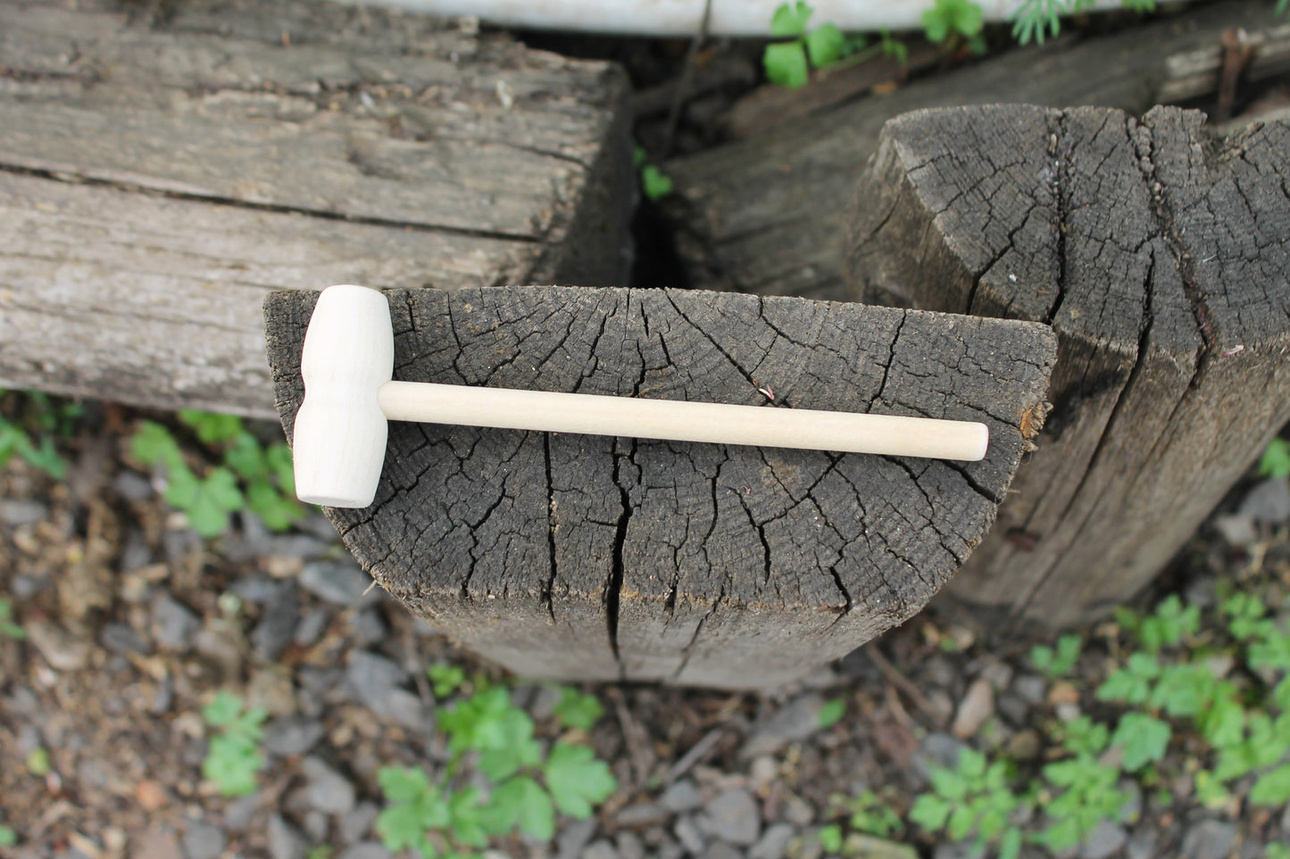 Mini Wooden Toy Hammer – Handmade Birch & Beech – Montessori Tool for Kids – Pretend Play Mallet – 140x45mm - handmade natural wood supply