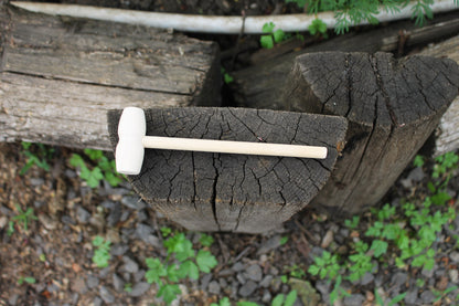 Mini Wooden Toy Hammer – Handmade Birch & Beech – Montessori Tool for Kids – Pretend Play Mallet – 140x45mm - handmade natural wood supply