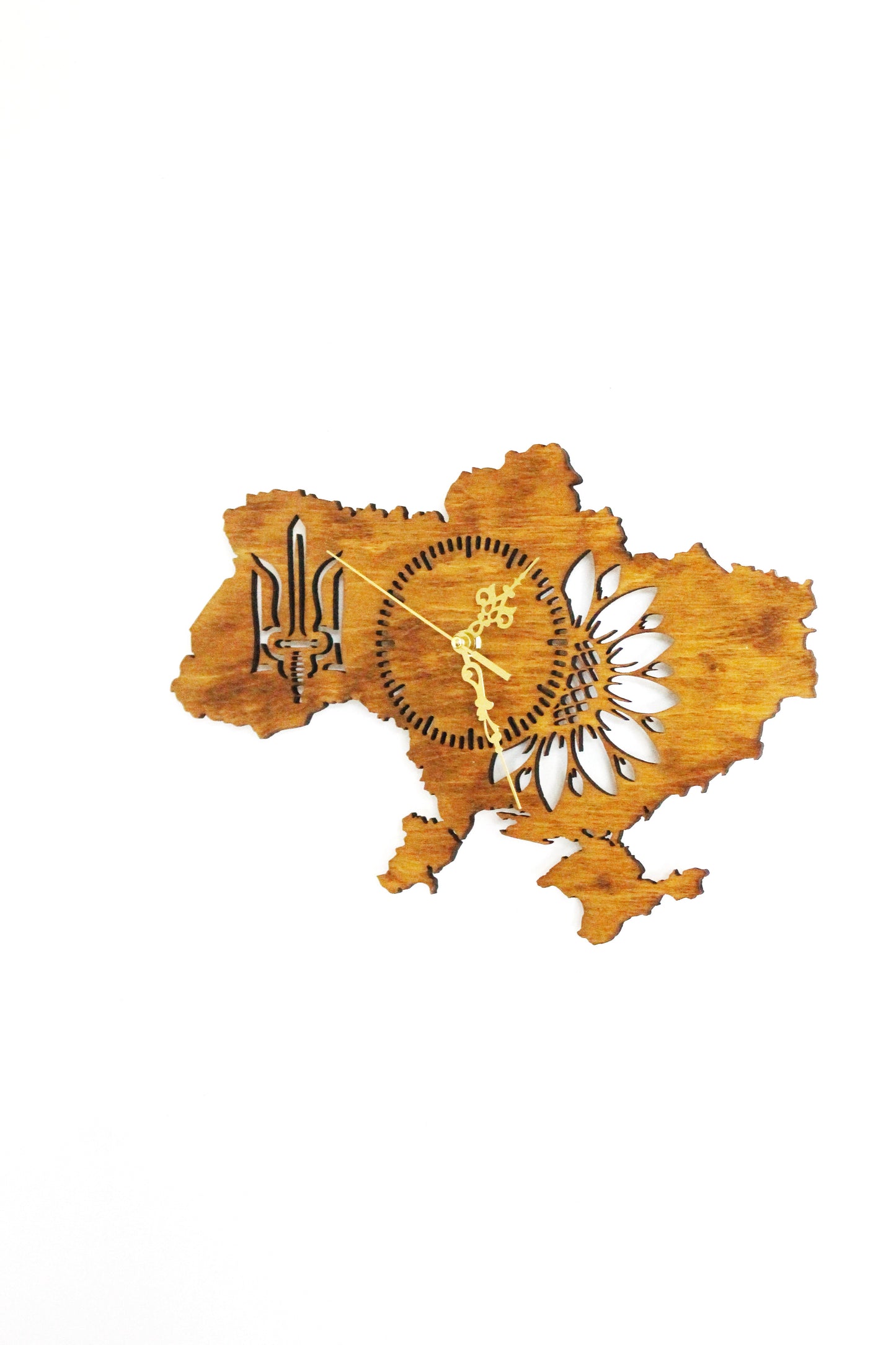 Wooden clock - UKRAINE - walnut color - 350 mm - 14 inches - light and ready to ship - handmade clock - Silent clock mechanism