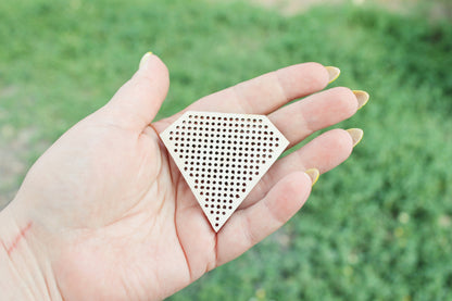Set of 8 Embroidery Blanks – Laser Cut Wooden Shapes for Stitching Projects - blanks Wood Needlecraft Pendant