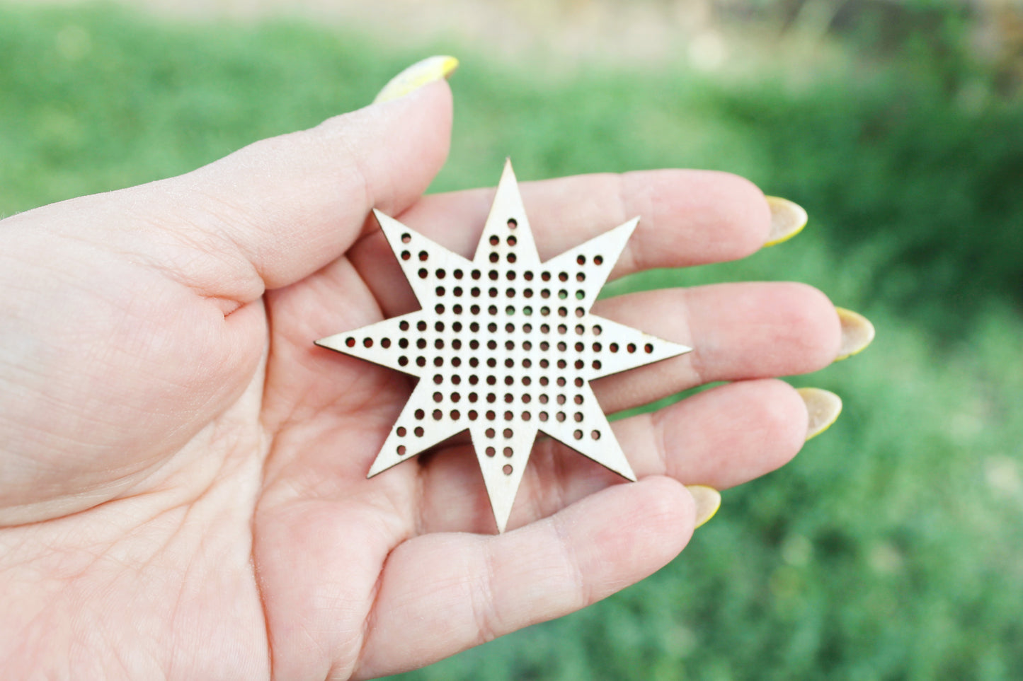 Set of 8 Embroidery Blanks – Laser Cut Wooden Shapes for Stitching Projects - blanks Wood Needlecraft Pendant