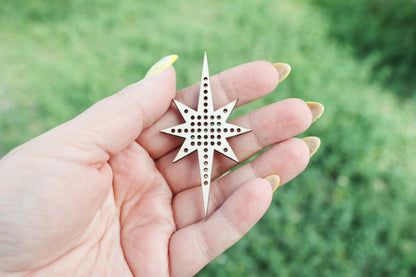 Set of 8 Embroidery Blanks – Laser Cut Wooden Shapes for Stitching Projects - blanks Wood Needlecraft Pendant