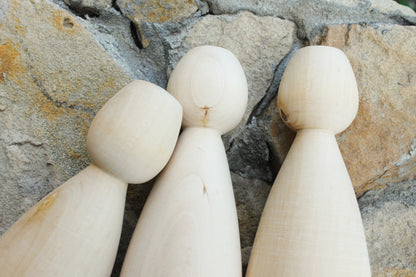 Unfinished Wooden Doll / Skittle – 8.1” Tall | DIY Beech Wood Figure - unfinished wooden skittle