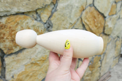 Unfinished Wooden Doll / Skittle – 8.1” Tall | DIY Beech Wood Figure - unfinished wooden skittle