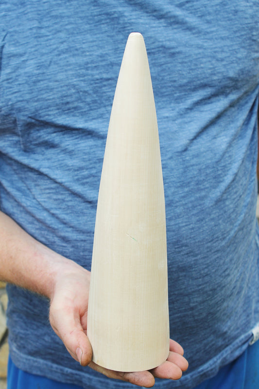 Big Wooden Cones 320–330 mm x 70–80 mm (13 x 3 inch) – Handmade from Natural Linden Wood – Minimalist Décor, DIY Holiday Decoration