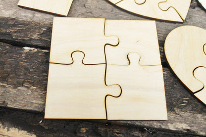 Set of 5 puzzle blanks - do it yourself puzzle - laser cut puzzle blank - Wooden Puzzle