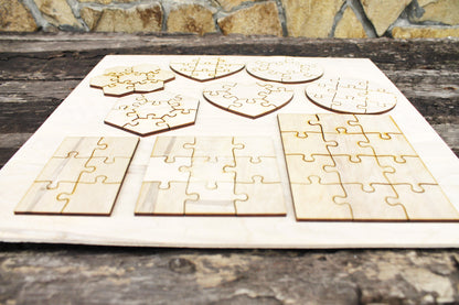 Wooden puzzle blanks - kids puzzle - laser cut puzzle blank - Wooden Puzzle - pick a form