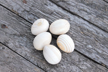 Load image into Gallery viewer, Wooden chicken Eggs 40 mm - set of 5 - natural eco friendly - made from Carpathian pine-tree
