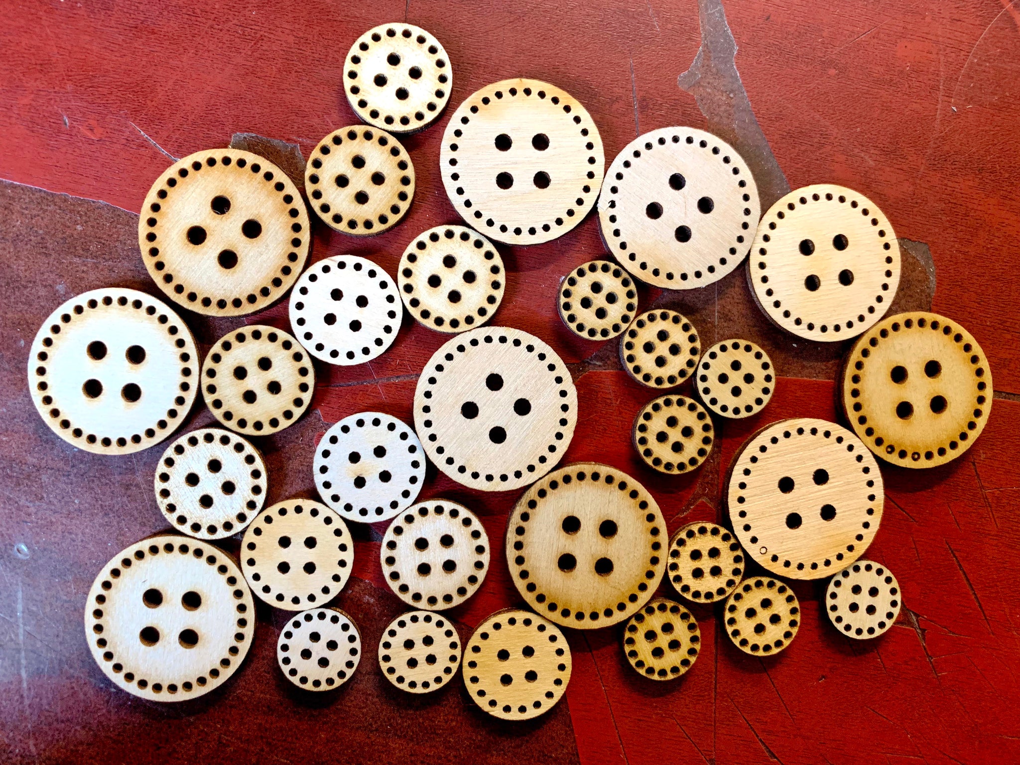 Oblong Wooden Buttons - 30 mm (1.2 inches), Accessories