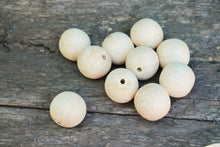 Load image into Gallery viewer, 36-37 mm Wooden round beech beads 5 pcs - natural eco friendly
