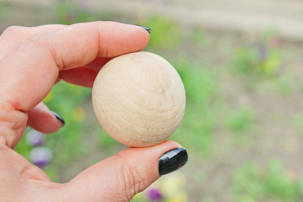 40 mm big wooden bead (wooden ball) WITHOUT hole - natural eco friendly