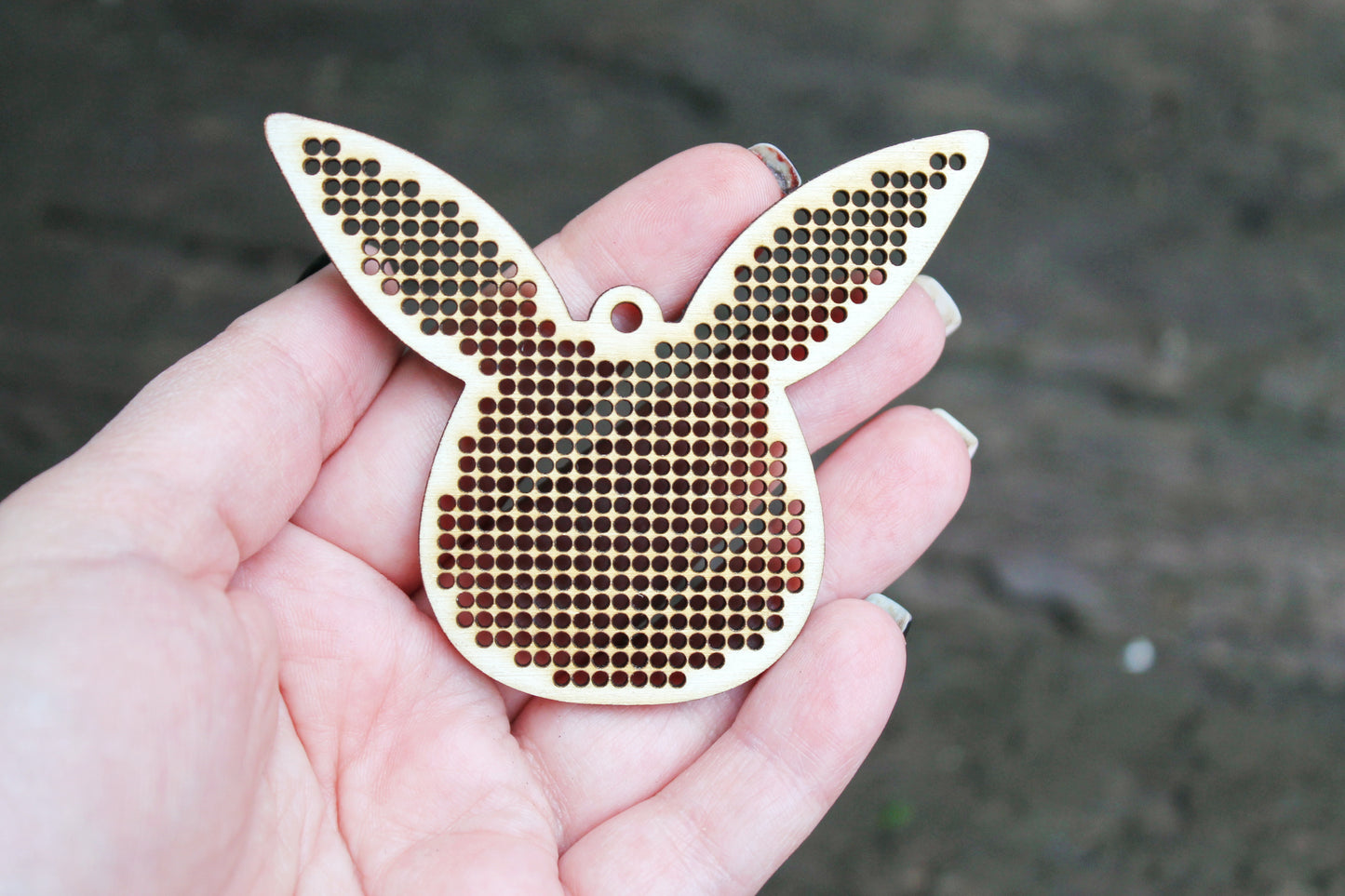 Rabbit - Cross stitch pendant blank - blanks Wood Needlecraft Pendant, Necklace or Earrings - wooden cross stitch blank