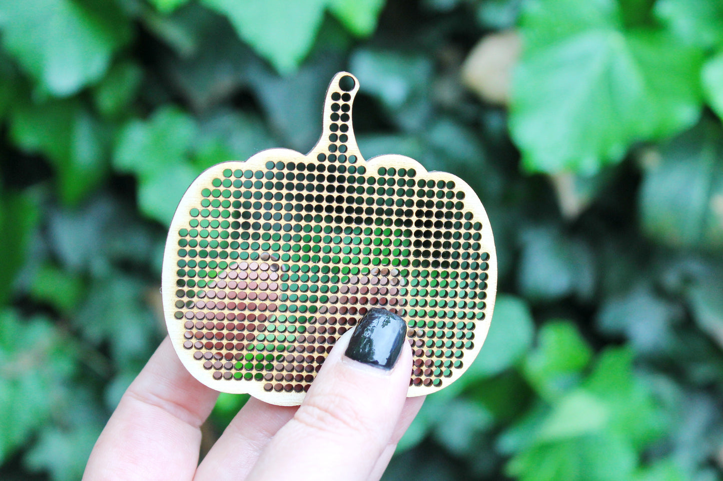 Pumpkin - Halloween - Cross stitch pendant blank - blanks Wood Needlecraft Pendant, Necklace or Earrings - wooden cross stitch blank