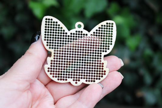 Fox Cross stitch pendant blank - blanks Wood Needlecraft Pendant, Necklace or Earrings - wooden cross stitch blank