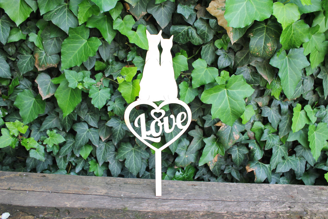 Love, heart, cats shape Laser Cut Cake Topper - 15 inches - Wedding - Bridal Shower - Anniversary - Engagement topper