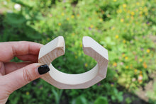 Load image into Gallery viewer, 20 mm Wooden bracelet unfinished round octahedral with a cut - natural eco friendly - made of linden wood

