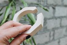 Load image into Gallery viewer, 20 mm Wooden bracelet unfinished round octahedral with a cut - natural eco friendly - made of linden wood
