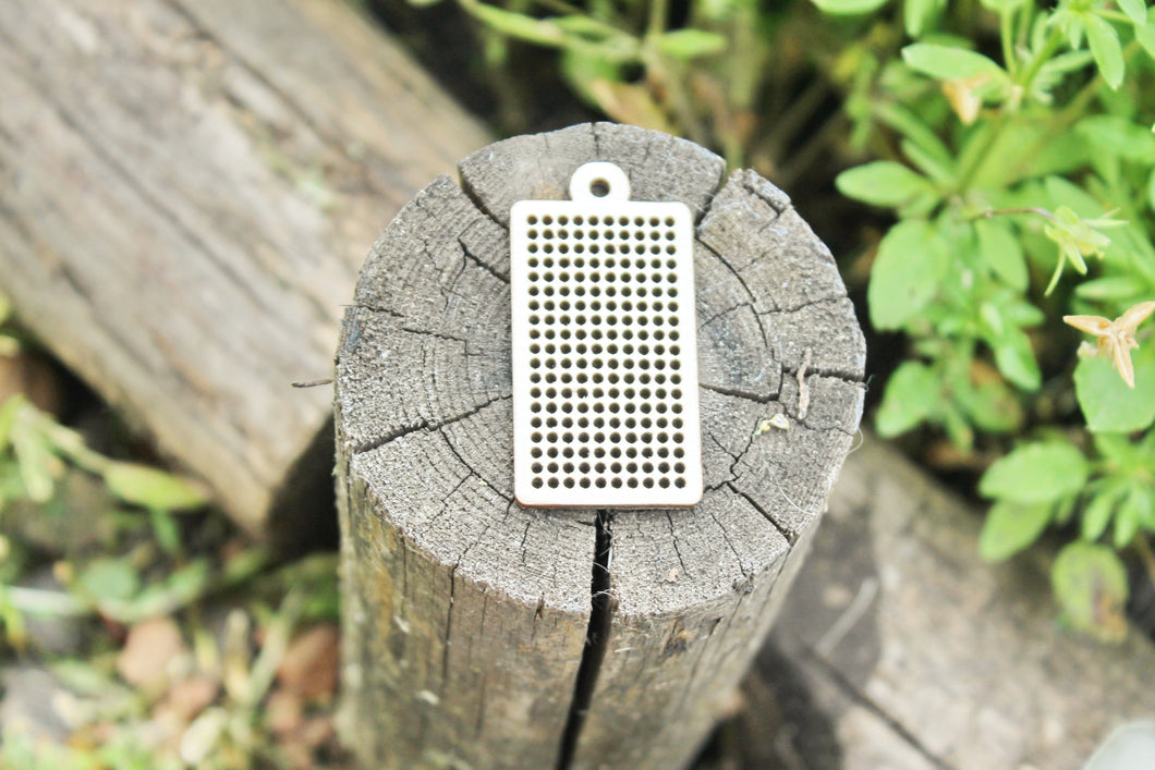Set of 5 - Cross stitch pendant blank - 2.1 inch - rectangle blank Wood Needlecraft Pendant,Necklace or Earrings - wooden cross stitch blank