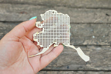Load image into Gallery viewer, Alaska state cross stitch - Laser Cut - unfinished blank - 2.6 inches - Alaska Map cross stitch
